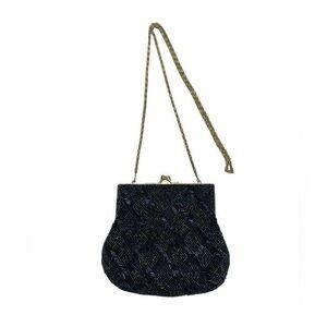 La Regale beaded purse Iridescent Blue Gorgeous EUC